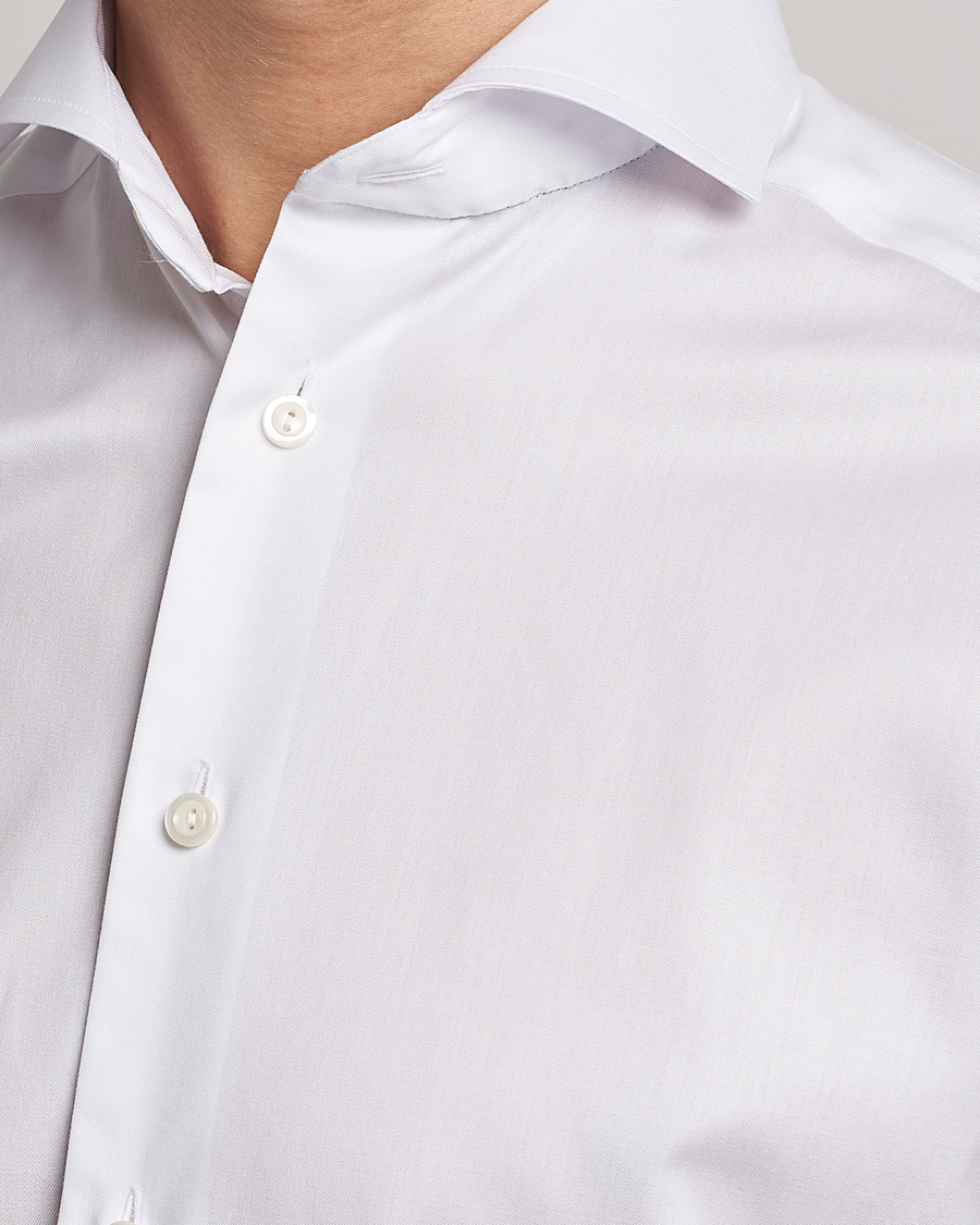 Heren | Overhemden | Eton | Slim Fit Twill Cut Away Shirt White