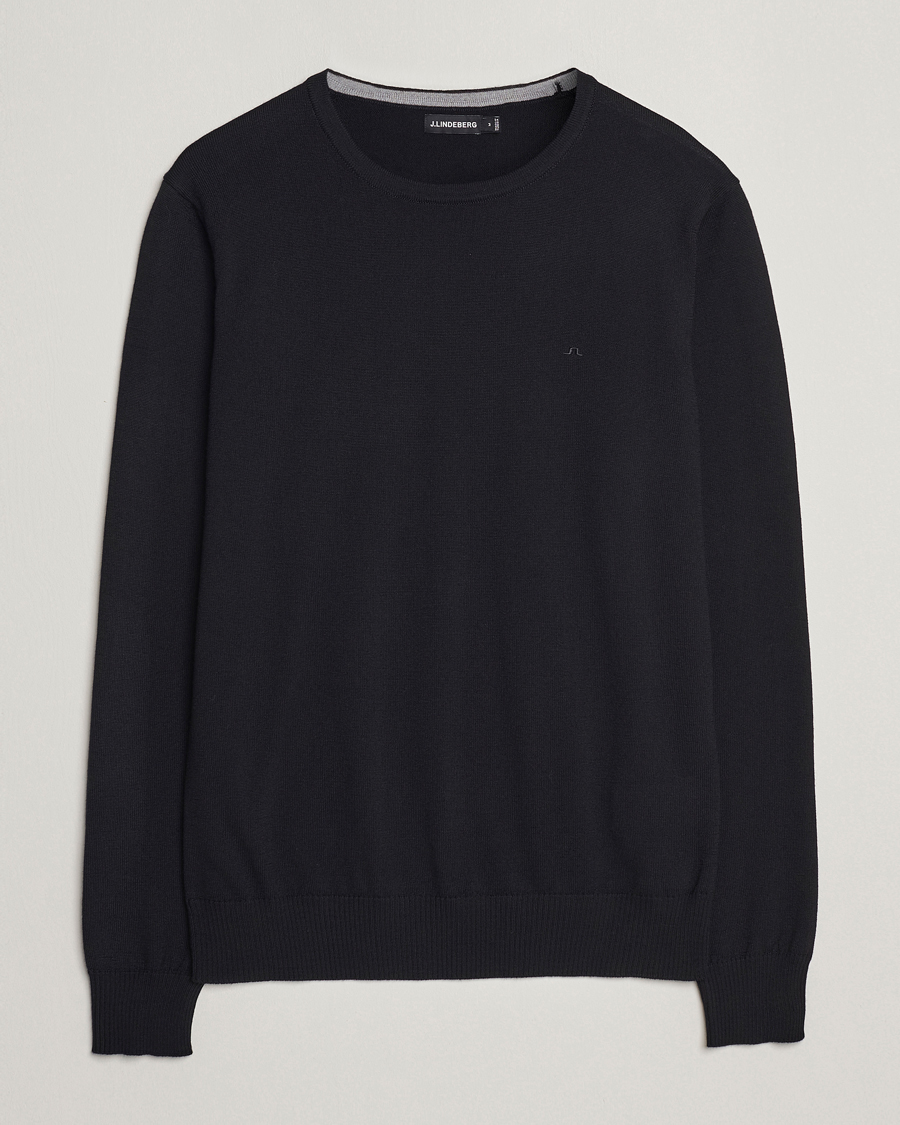 Heren | Truien | J.Lindeberg | Lyle True Merino Crew Neck Pullover Black