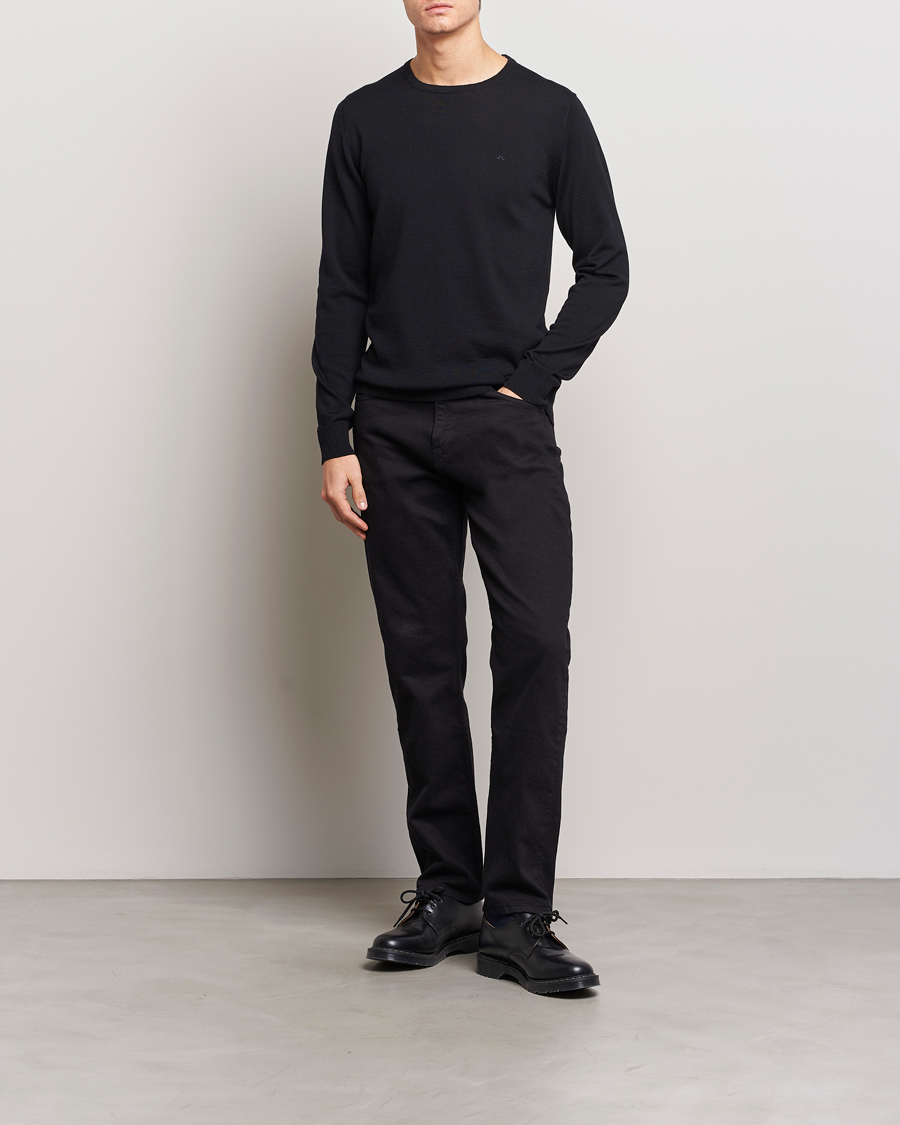 Heren | Truien | J.Lindeberg | Lyle True Merino Crew Neck Pullover Black