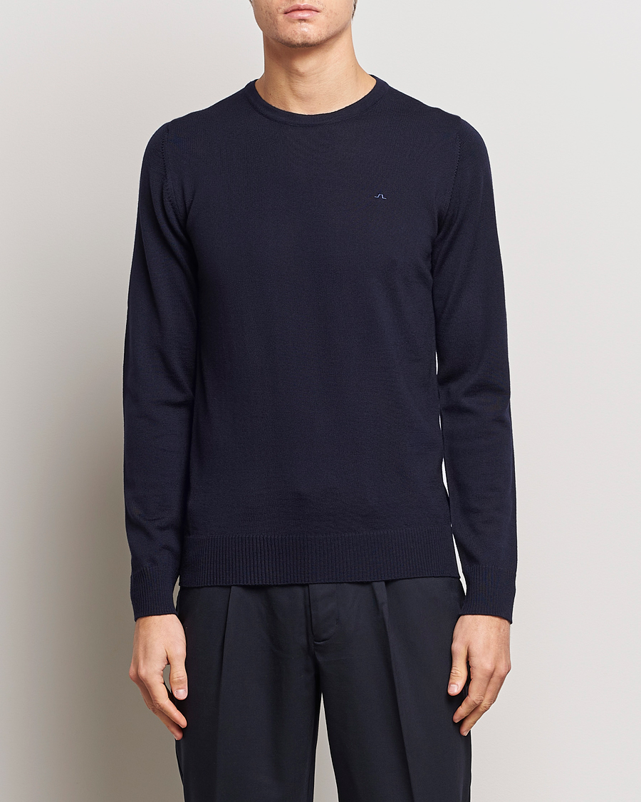 Heren | Truien | J.Lindeberg | Lyle True Merino Crew Neck Pullover Navy