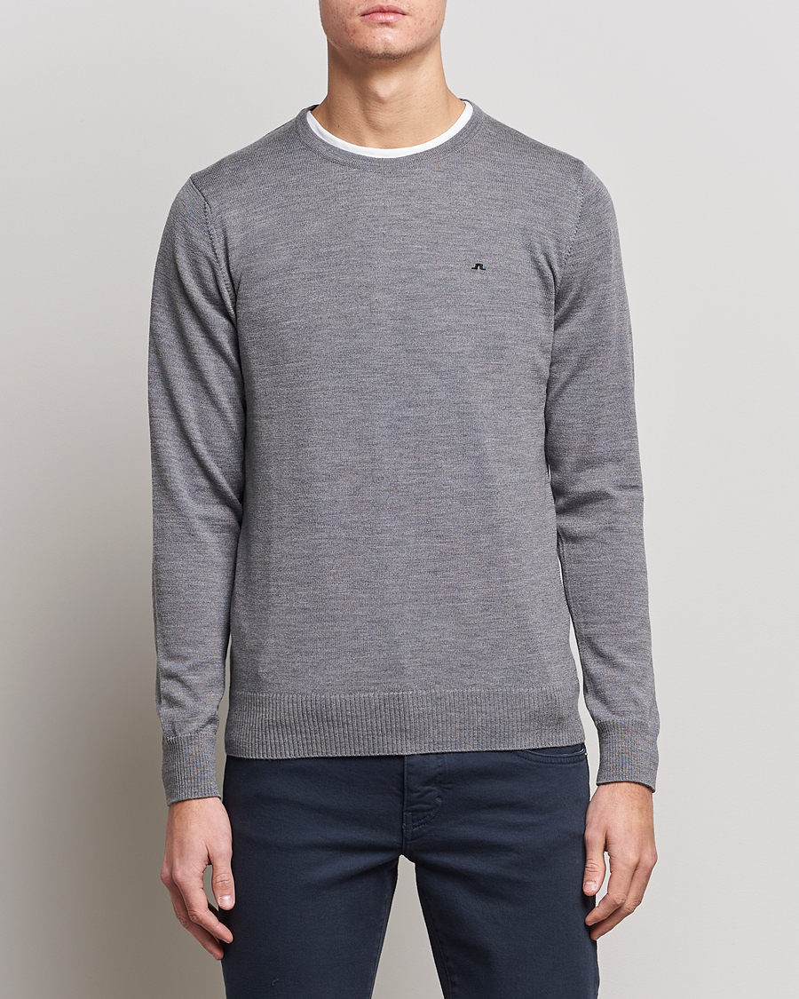 Heren | Ronde hals truien | J.Lindeberg | Lyle True Merino Crew Neck Pullover Grey