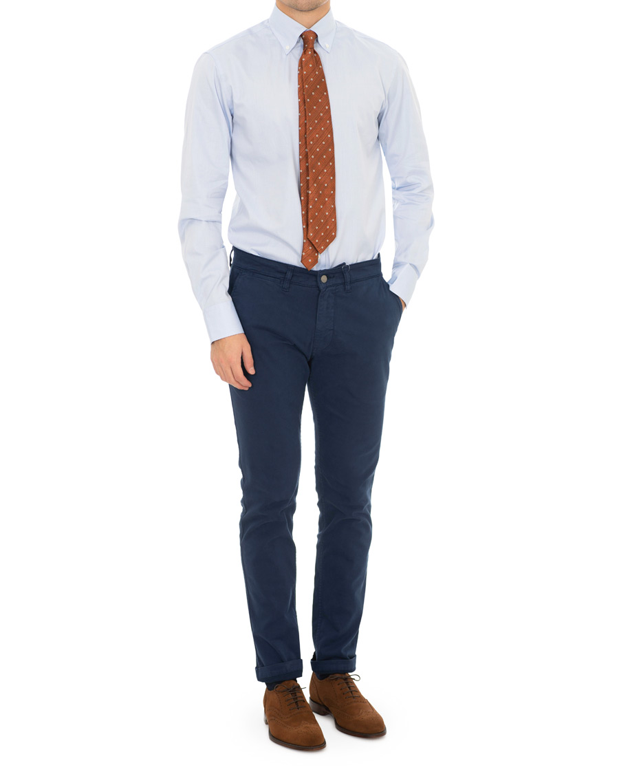 Heren | Overhemden | Stenströms | Fitted Body Button Down Shirt Light Blue