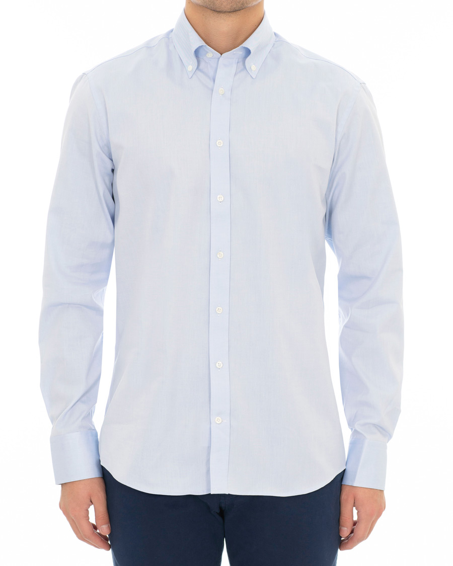 Heren | Overhemden | Stenströms | Fitted Body Button Down Shirt Light Blue