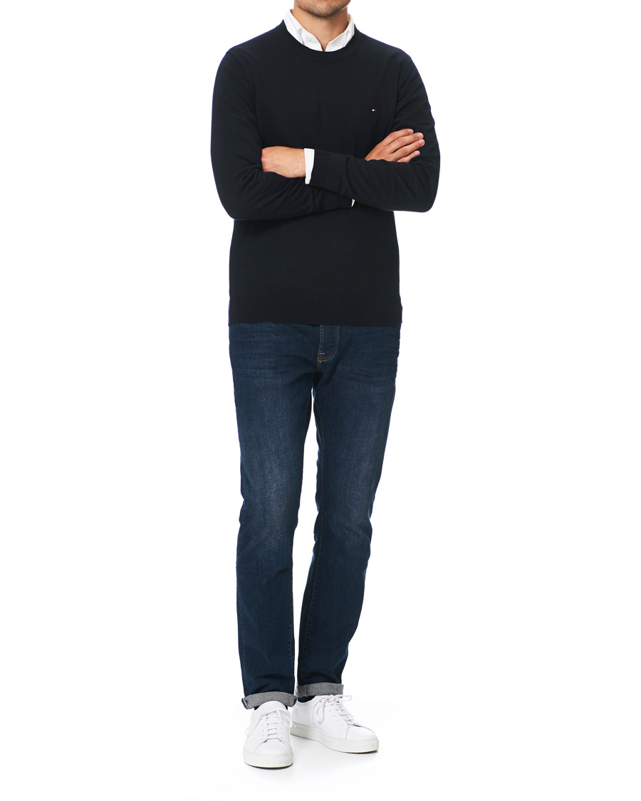 Heren | Truien | Tommy Hilfiger | Cotton/Silk Crew Neck Pullover Sky Captain
