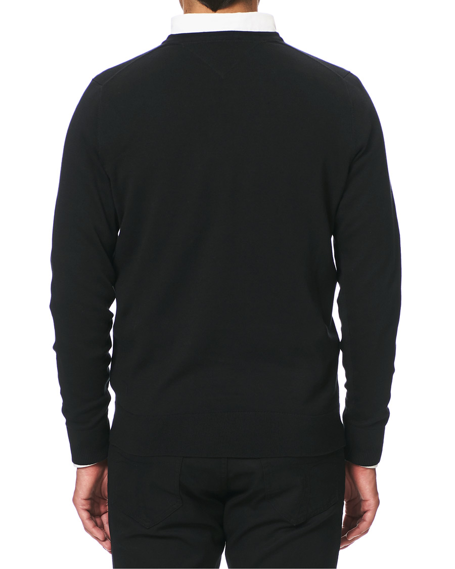 Heren | Truien | Tommy Hilfiger | Cotton/Silk V-Neck Pullover Flag Black