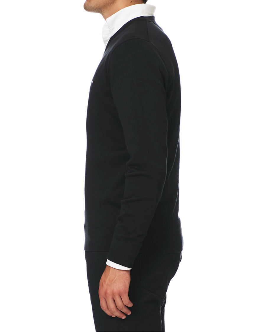 Heren | Truien | Tommy Hilfiger | Cotton/Silk V-Neck Pullover Flag Black