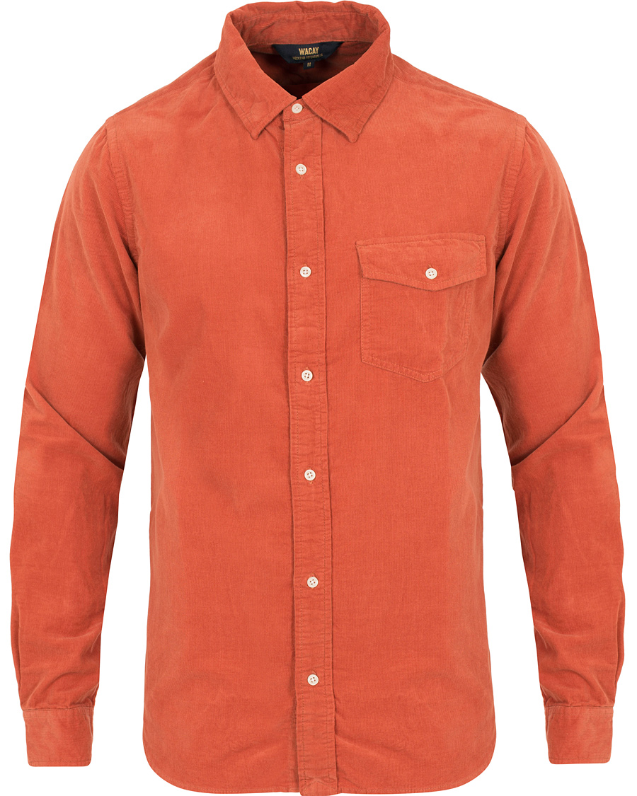 Heren | Overhemden | WACAY | Gusto Baby Cord Shirt Coral