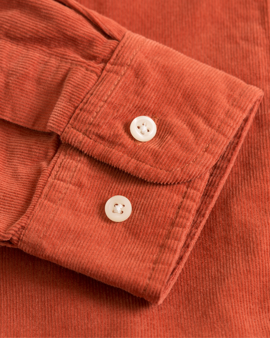 Heren | Overhemden | WACAY | Gusto Baby Cord Shirt Coral