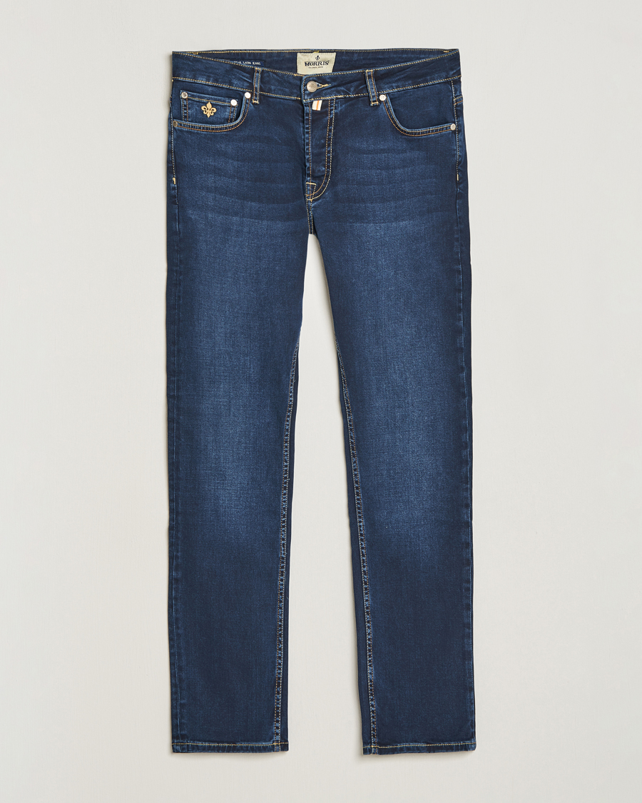 Heren | Jeans | Morris | Steve Satin Jeans Dark Wash