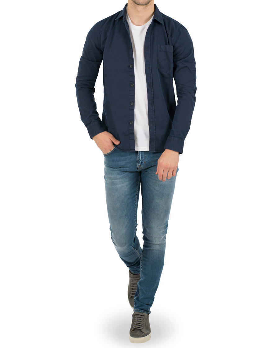 Heren | Overhemden | Nudie Jeans | Henry Pigment Dyed Shirt Midnight