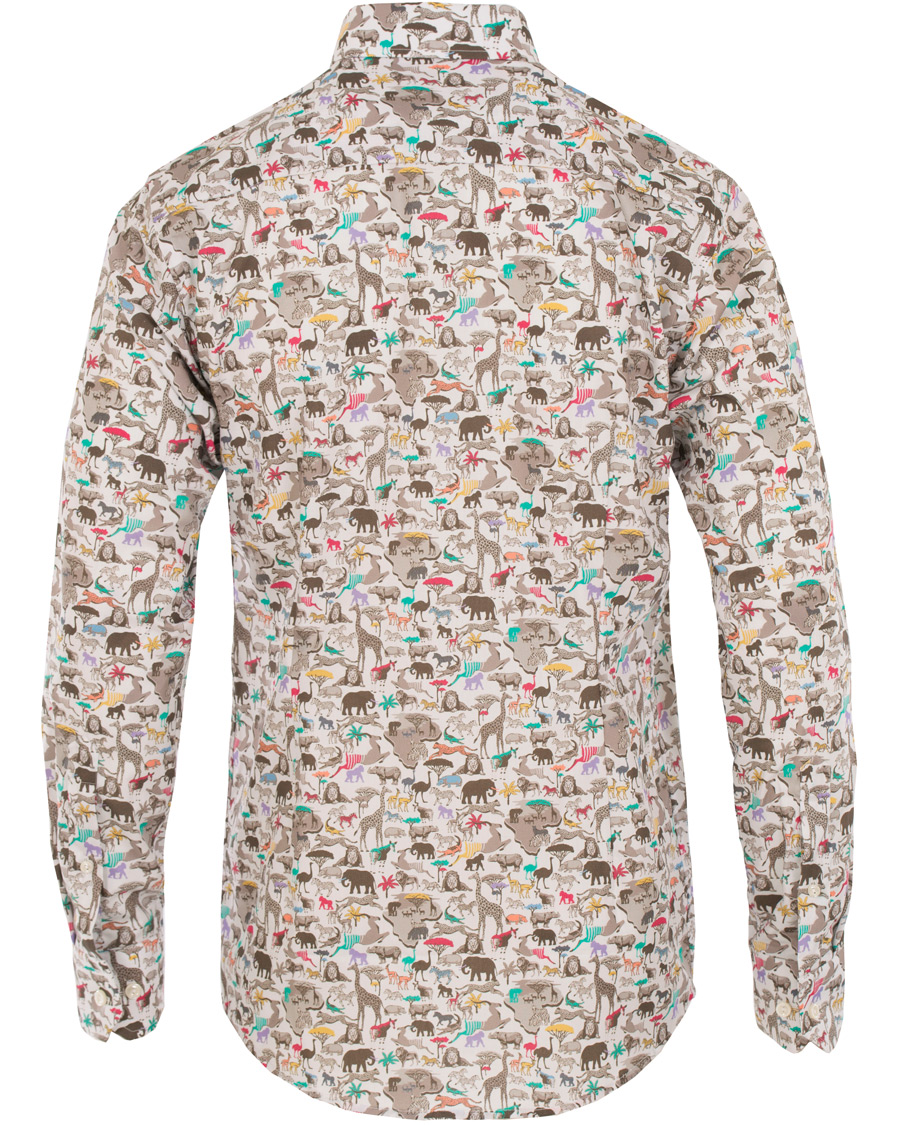 Heren | Overhemden | Eton | Slim Fit Printed Animals Shirt White