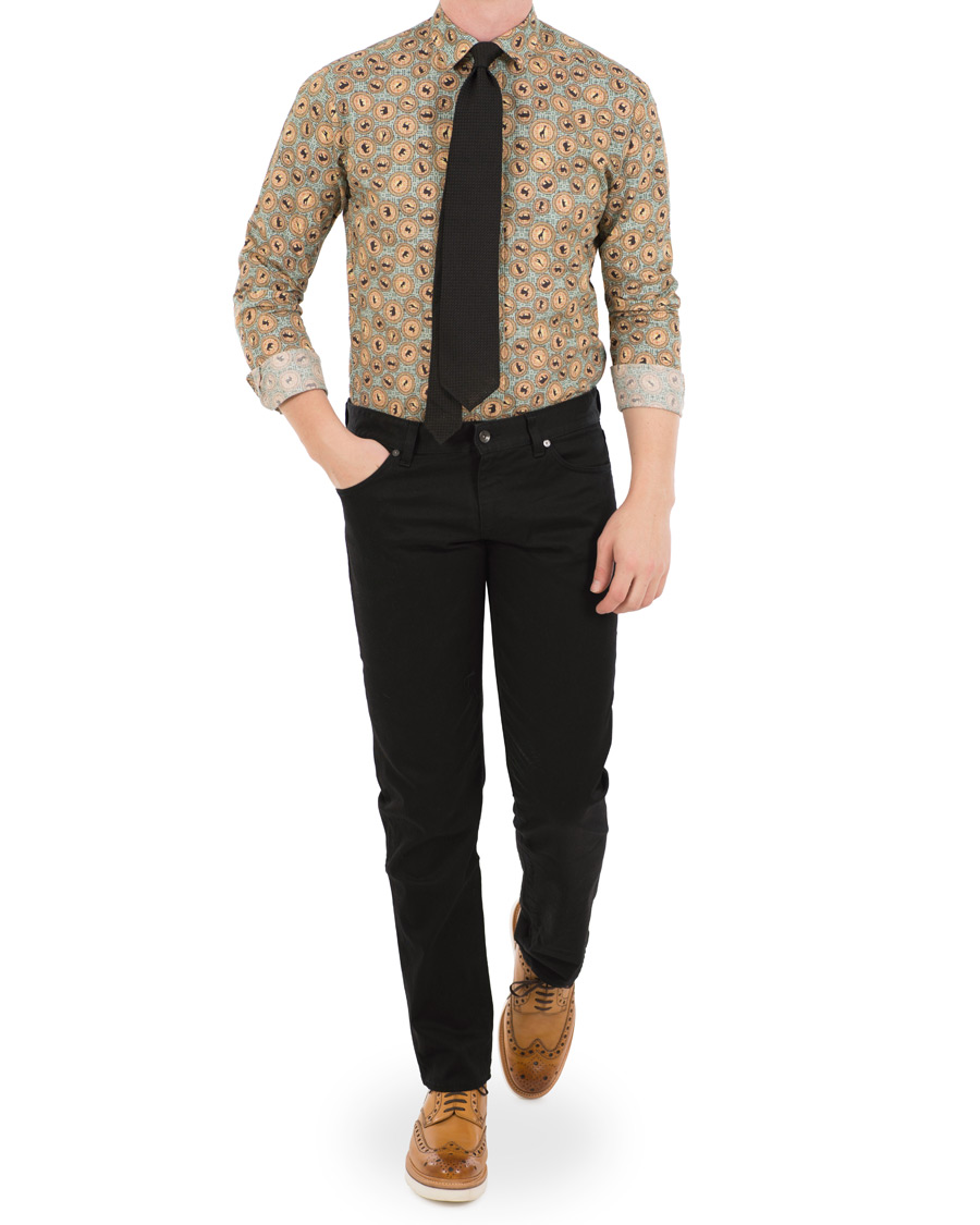 Heren | Overhemden | Eton | Slim Fit Printed Safari Shirt Green
