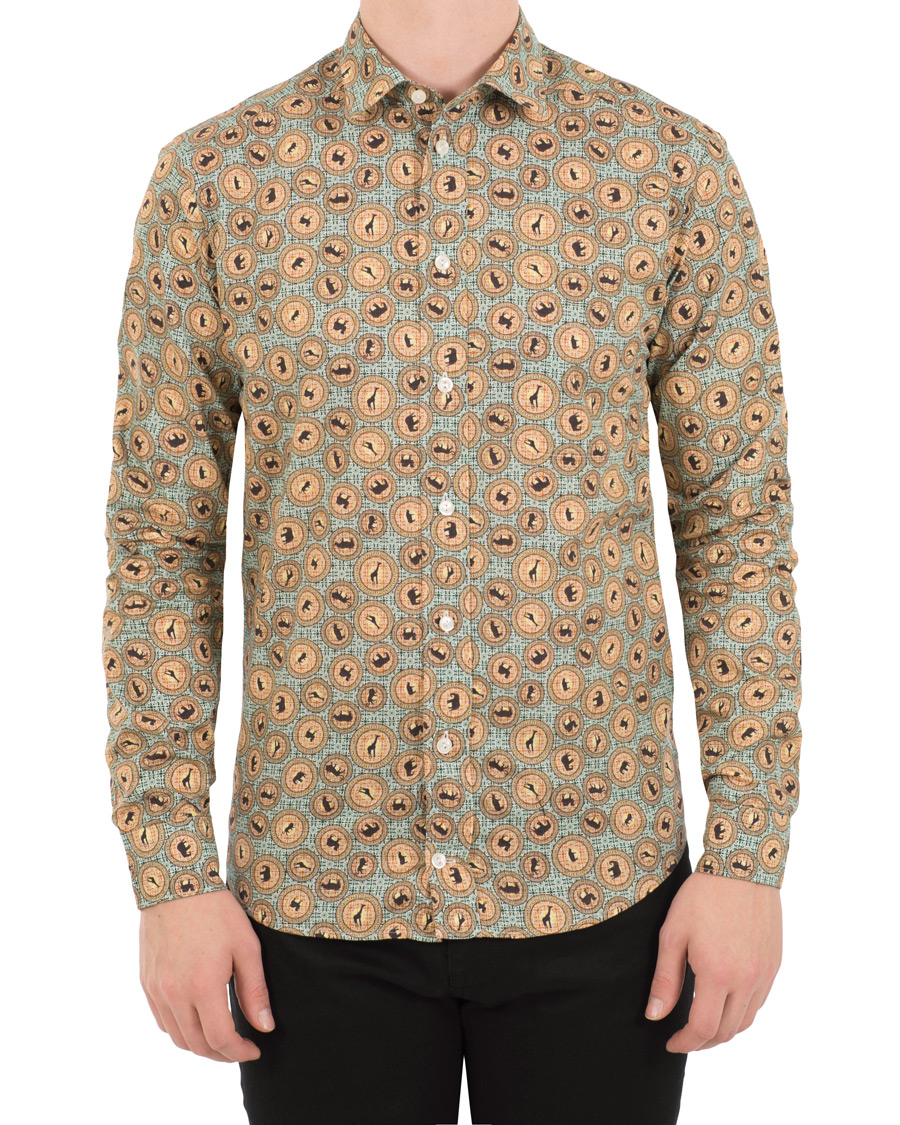Heren | Overhemden | Eton | Slim Fit Printed Safari Shirt Green