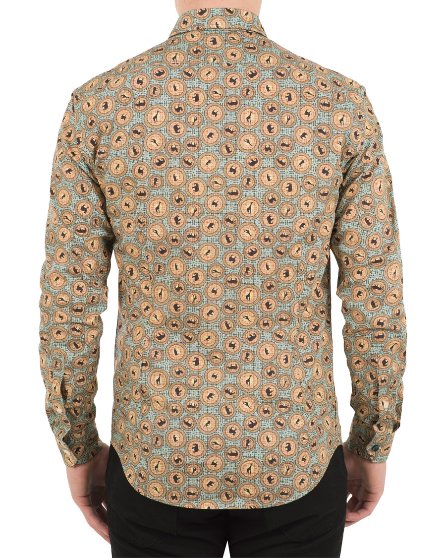 Heren | Overhemden | Eton | Slim Fit Printed Safari Shirt Green