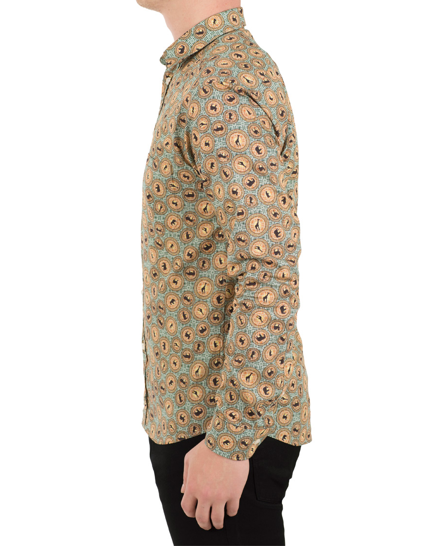 Heren | Overhemden | Eton | Slim Fit Printed Safari Shirt Green