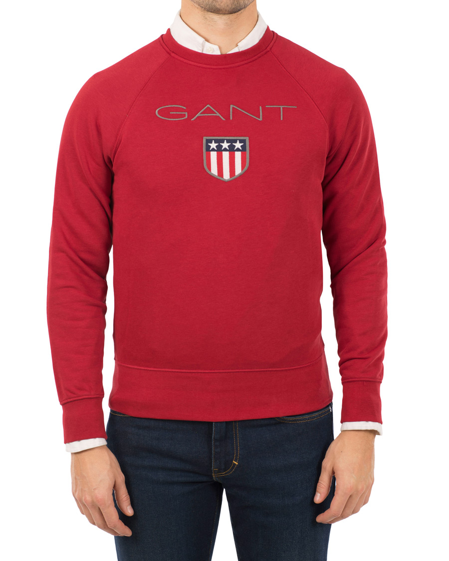 Heren | Truien | GANT | Shield Crew Neck Sweat Dark Red