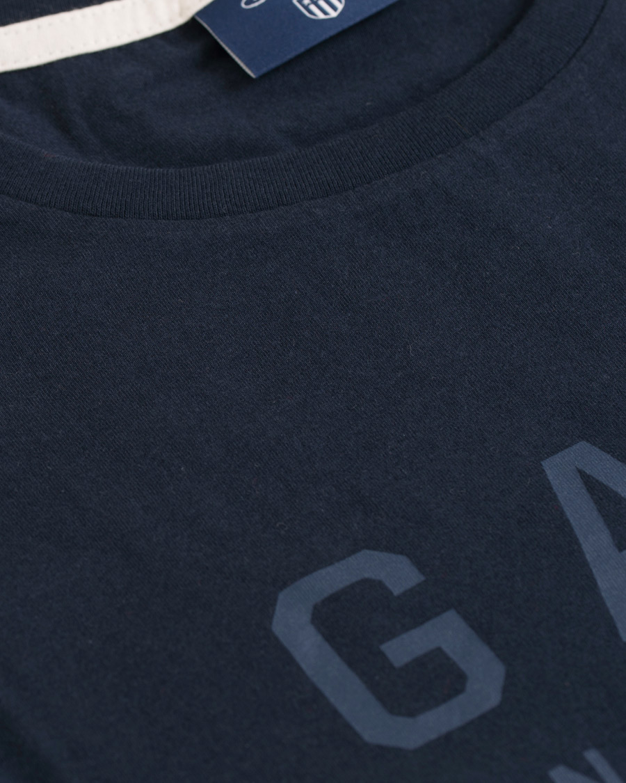 Heren | T-shirts | GANT | New Haven Crew Neck Tee Evening Blue