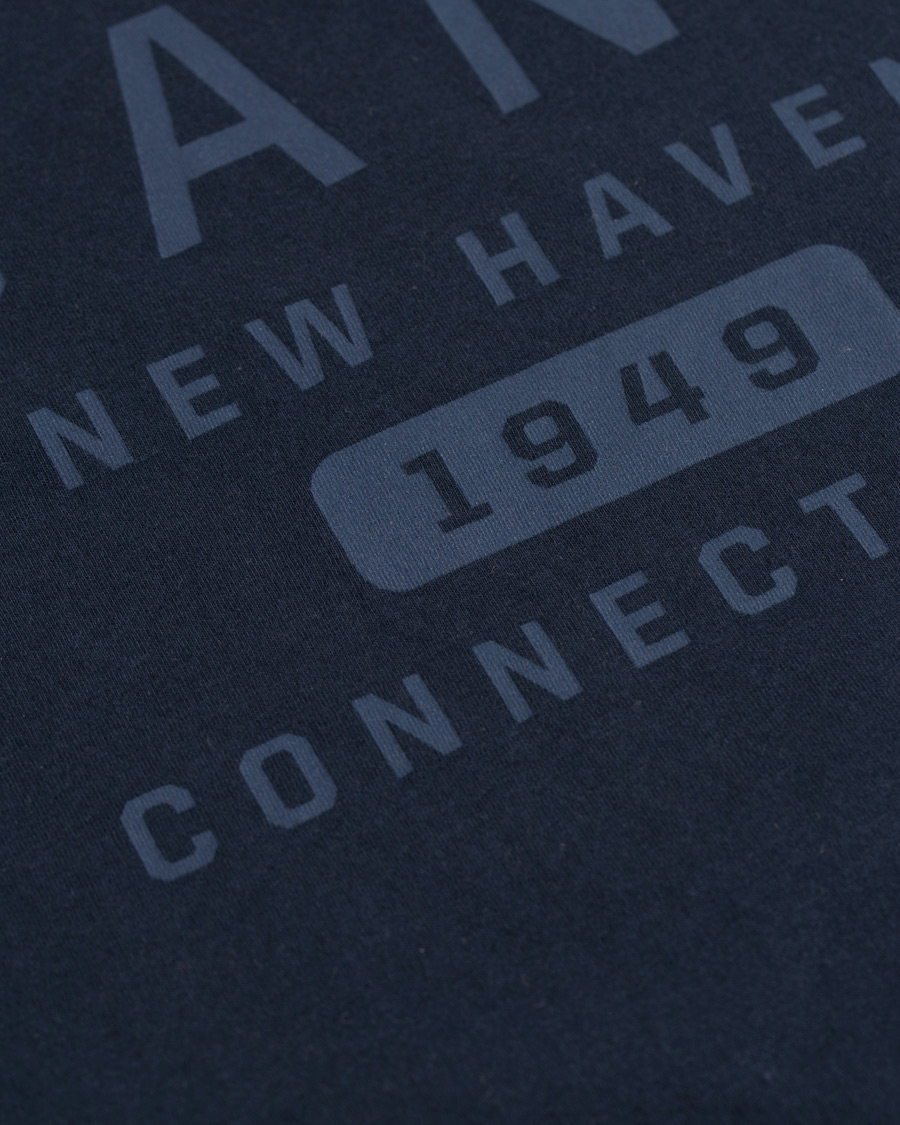 Heren | T-shirts | GANT | New Haven Crew Neck Tee Evening Blue