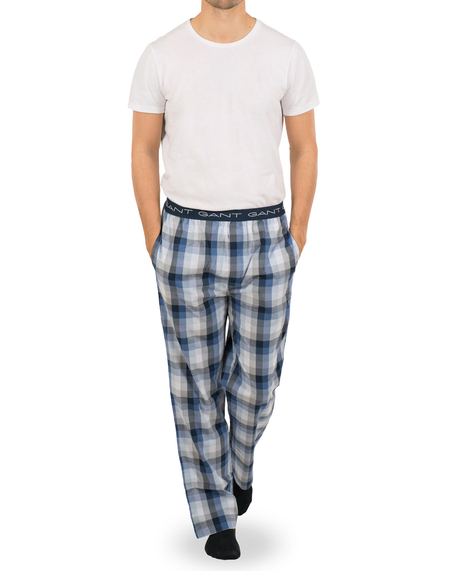 Heren | Ondergoed | GANT | Block Check Pyjama Pants Blue Oean