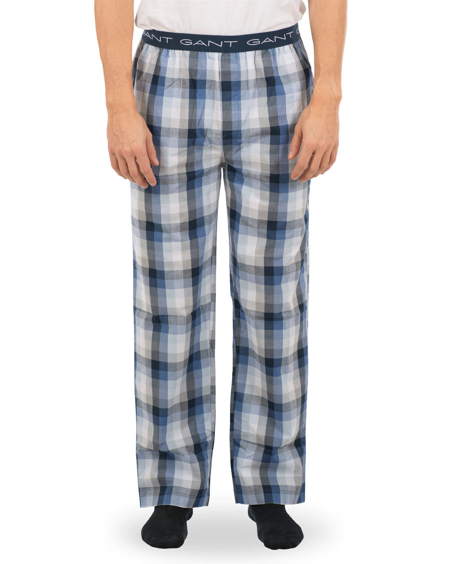 Heren | Ondergoed | GANT | Block Check Pyjama Pants Blue Oean