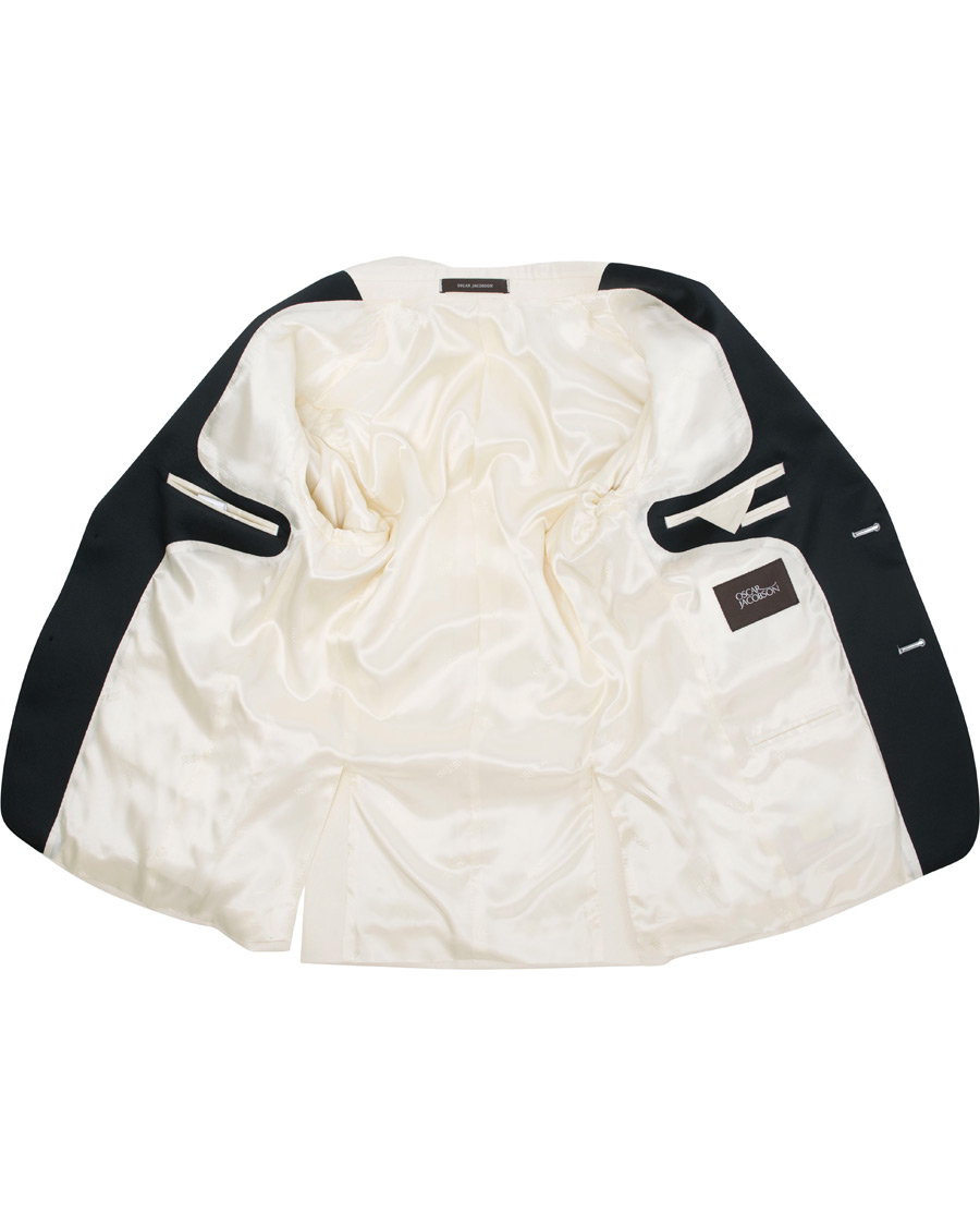 Heren | Blazers | Oscar Jacobson | Elder Peak Lapel Tuxedo Blazer White