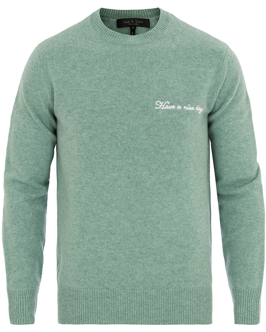 Heren | Truien | rag & bone | Victor Lambswool Crew Sea Foam Green