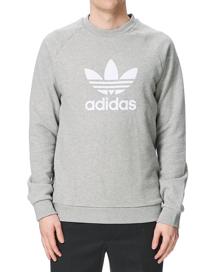 Heren | Truien | adidas Originals | Trefoil Crew Neck Sweatshirt Grey Melange