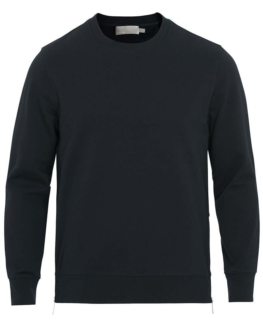 Heren | Truien | Vince | Side Zip Crew Neck Sweatshirt New Coastal Blue
