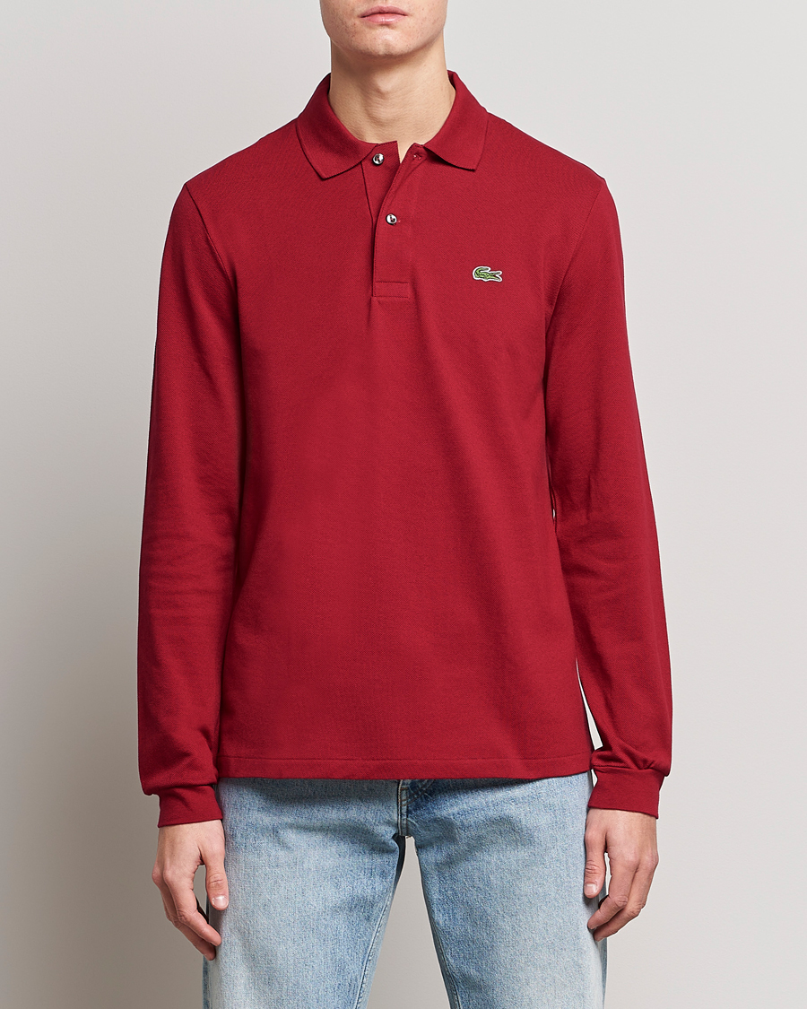 Heren | Polo's | Lacoste | Original Long Sleeve Polo Piké Bordeaux