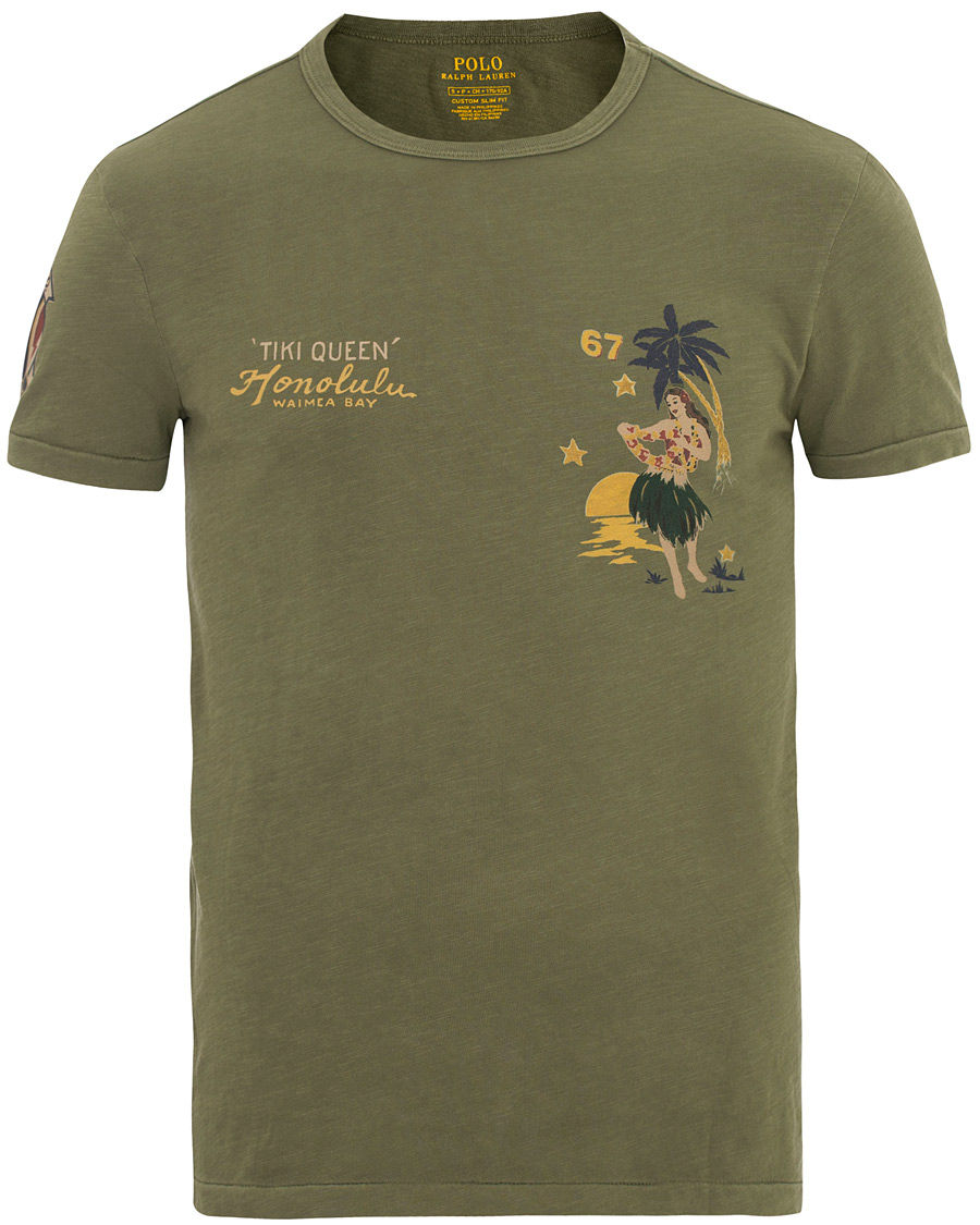 Heren | T-shirts | Polo Ralph Lauren | Hawaii Print Crew Neck Tee Defender Green