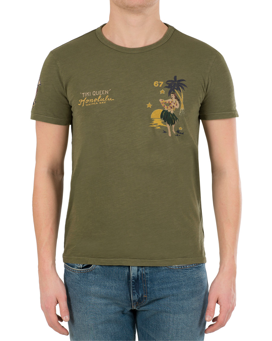 Heren | T-shirts | Polo Ralph Lauren | Hawaii Print Crew Neck Tee Defender Green