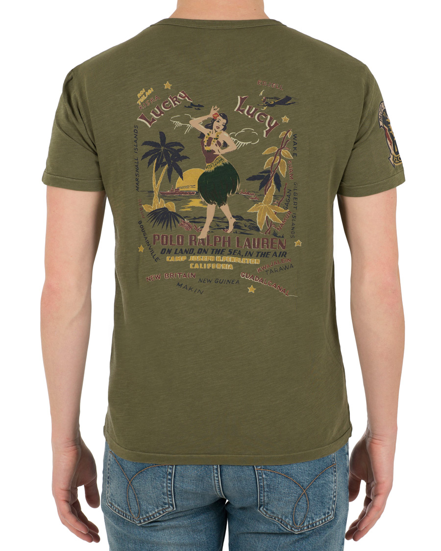 Heren | T-shirts | Polo Ralph Lauren | Hawaii Print Crew Neck Tee Defender Green