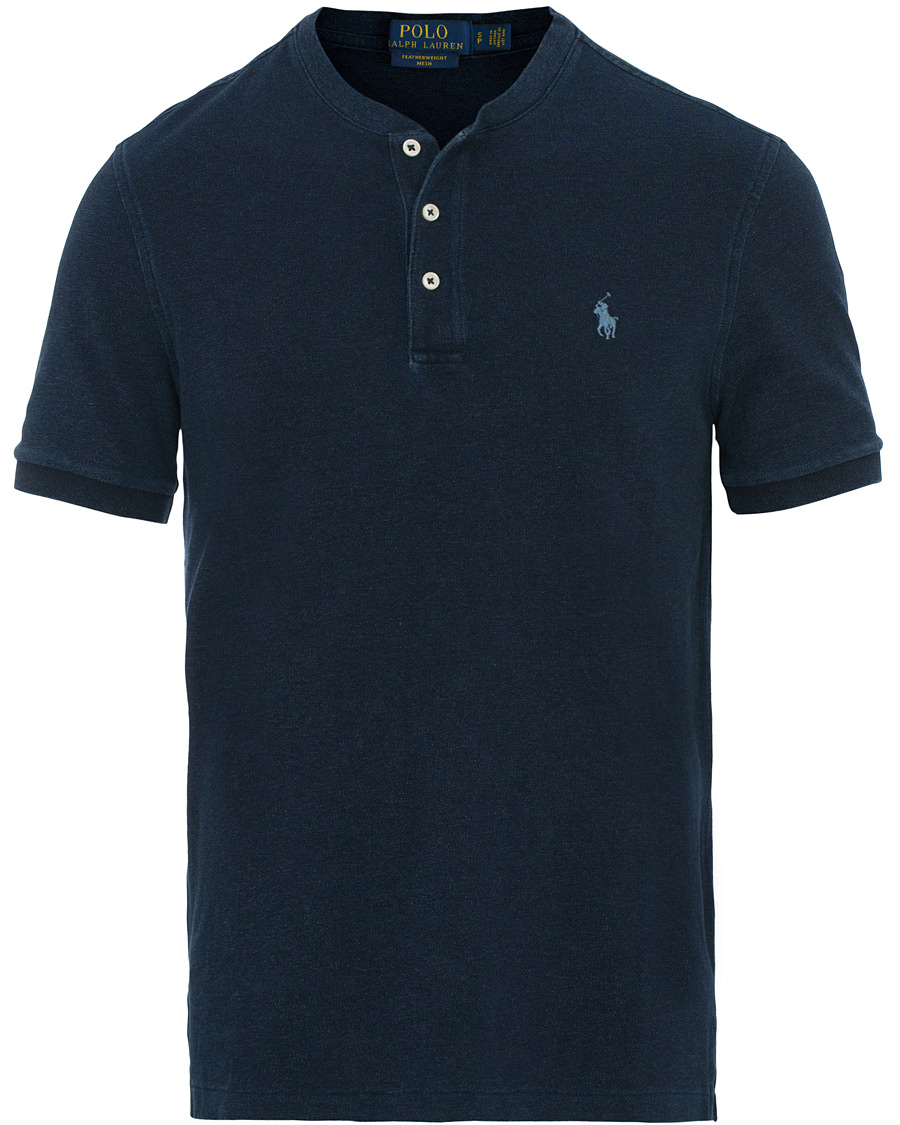 Heren | Polo's | Polo Ralph Lauren | Featherweight Grandad Collar Polo Dark Indigo