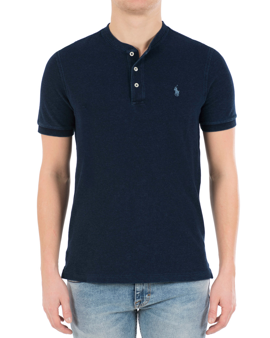 Heren | Polo's | Polo Ralph Lauren | Featherweight Grandad Collar Polo Dark Indigo