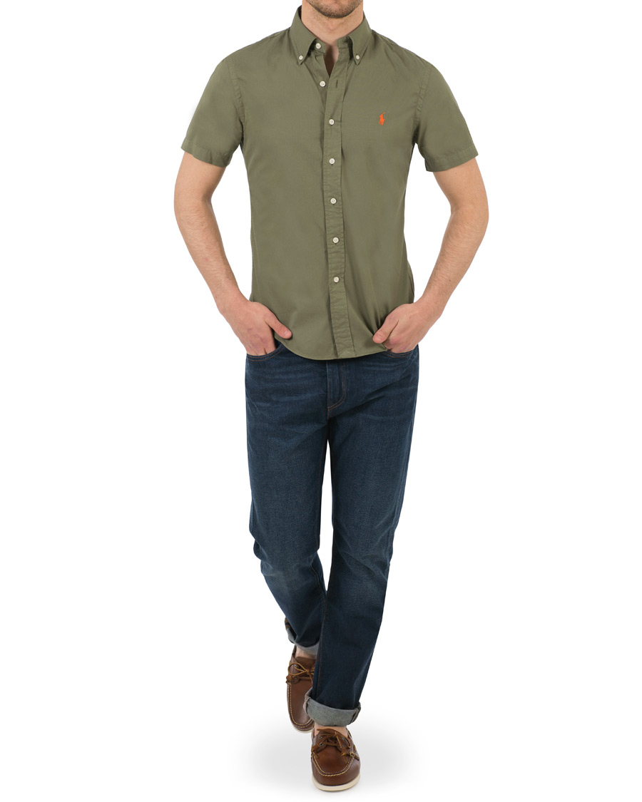 Heren | Overhemden | Polo Ralph Lauren | Slim Fit Button Down Short Sleeve Shirt Mountain Green