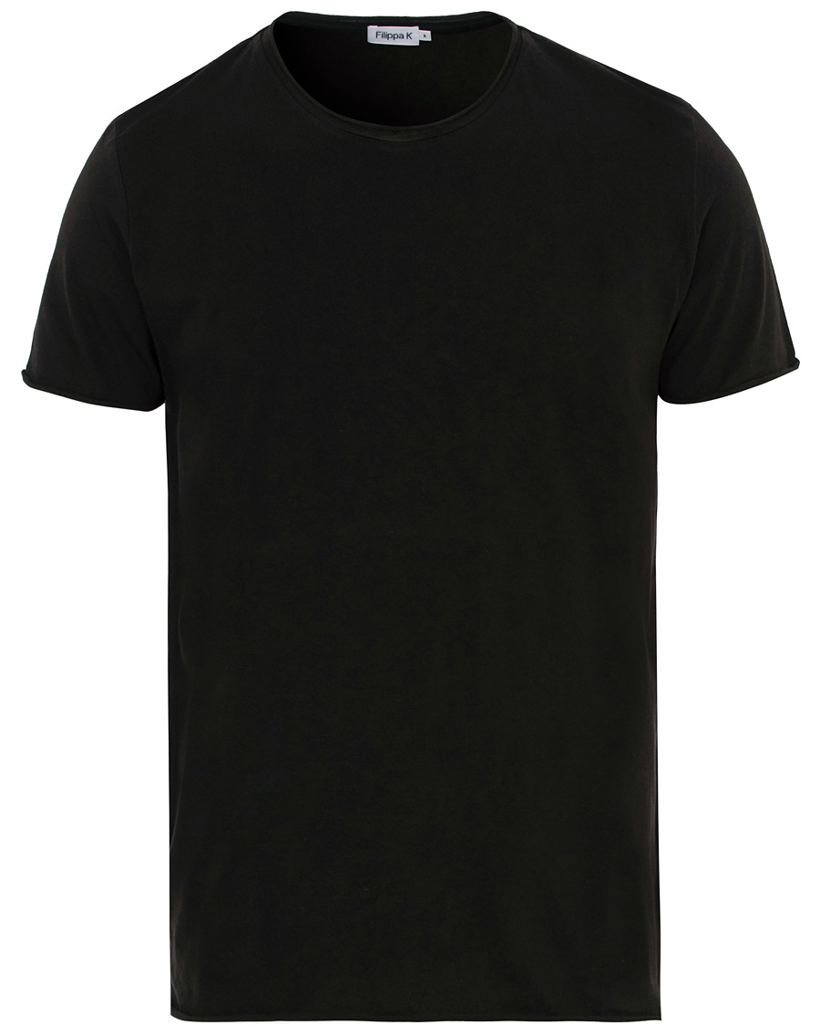 Heren | T-shirts | Filippa K | Roll Neck Crew Neck Tee Black