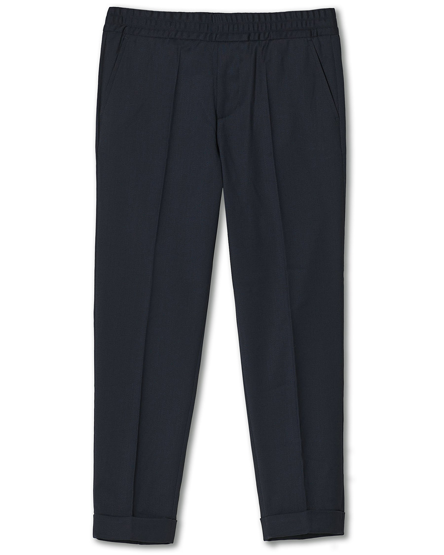 Heren | Broeken | Filippa K | Terry Gabardine Cropped Turn Up Trousers Navy