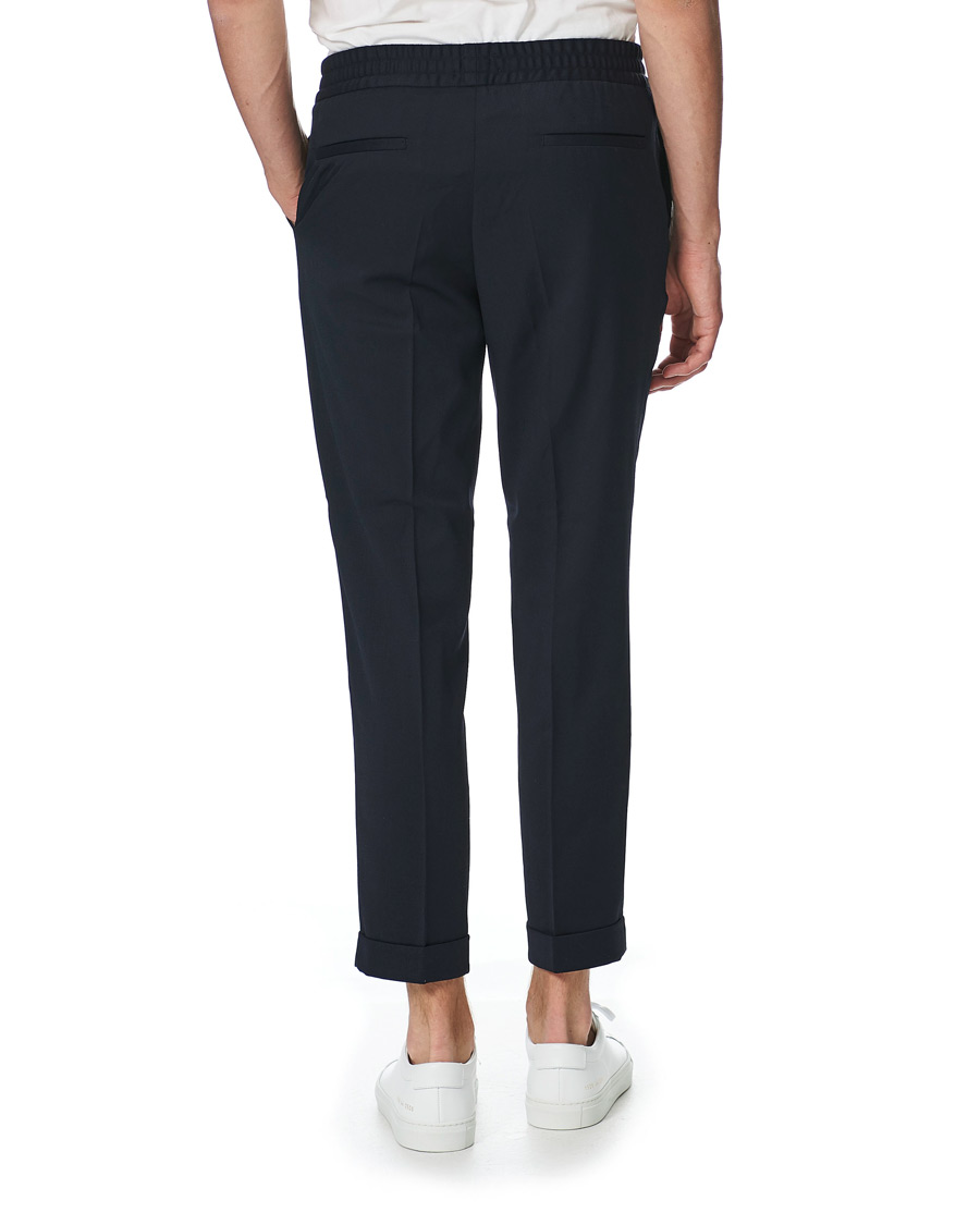 Heren | Broeken | Filippa K | Terry Gabardine Cropped Turn Up Trousers Navy