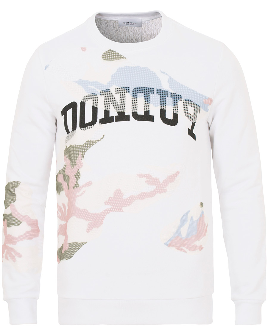 Heren | Truien | Dondup | Camo Print Crew Neck Sweatshirt White