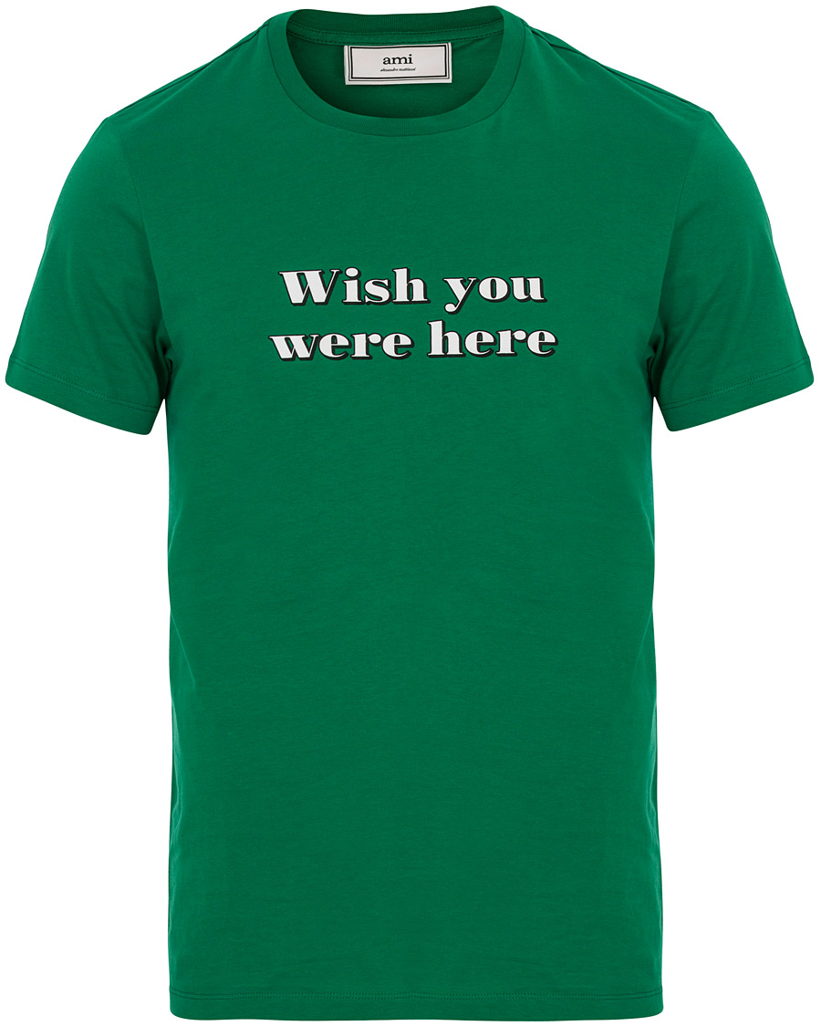 Heren | T-shirts | AMI | Wish you where here T-shirt Green