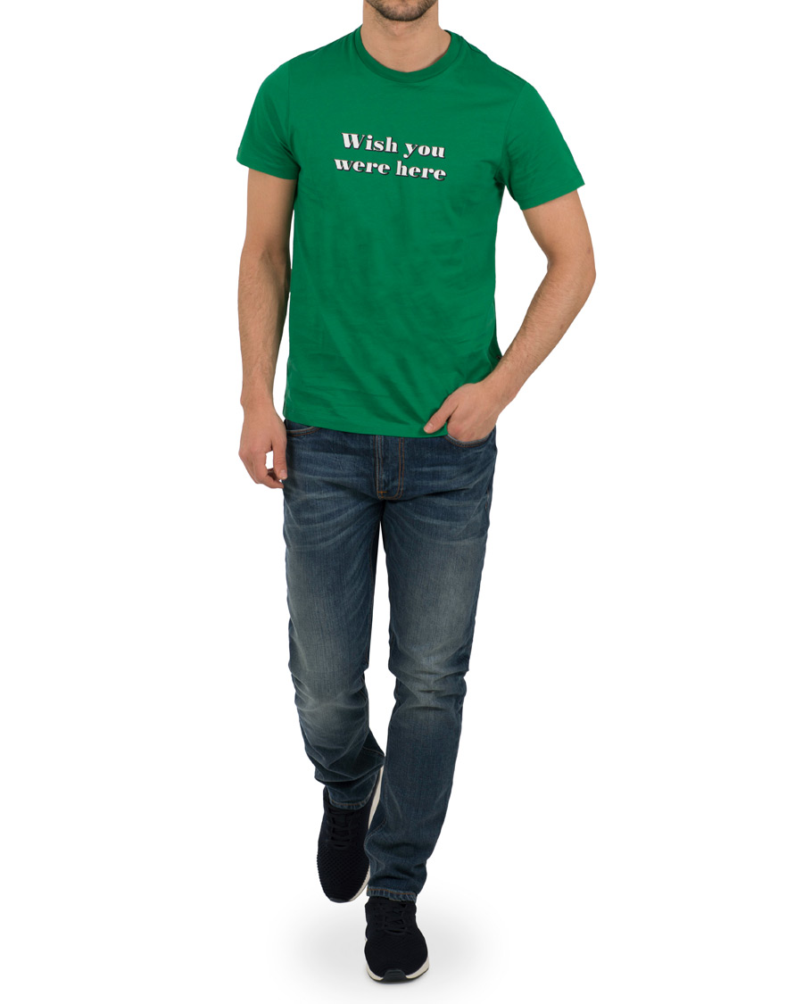 Heren | T-shirts | AMI | Wish you where here T-shirt Green