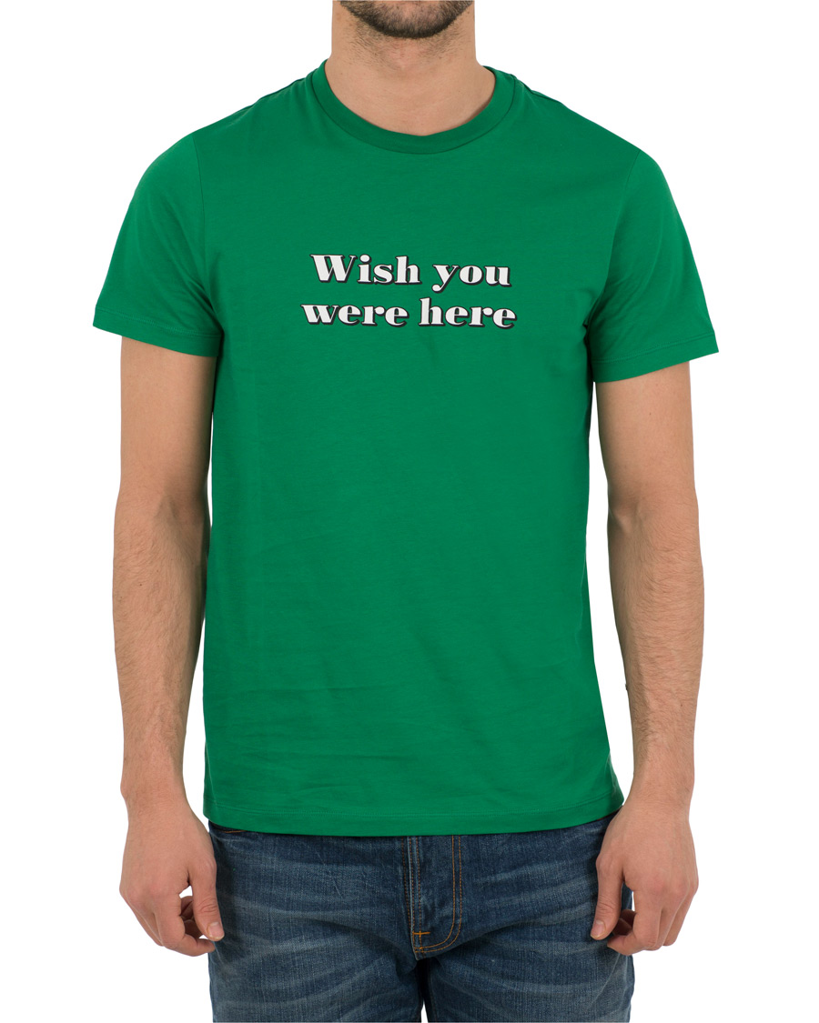 Heren | T-shirts | AMI | Wish you where here T-shirt Green