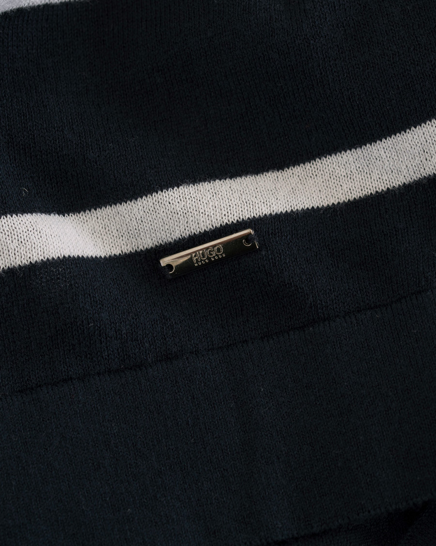 Heren | Truien | HUGO | Simun Stripe Knitted Crew Neck Navy/White