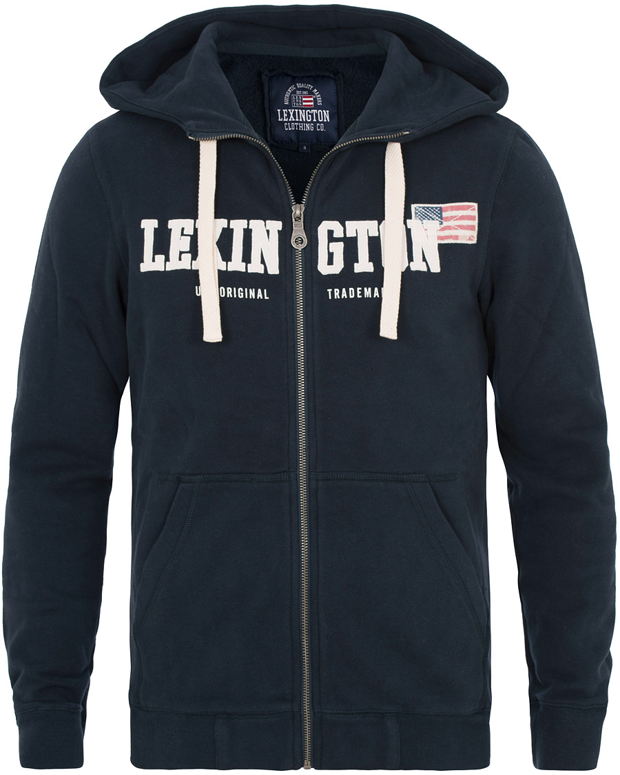 Heren | Truien | Lexington | Michael Full Zip Hoodie Deepest Blue