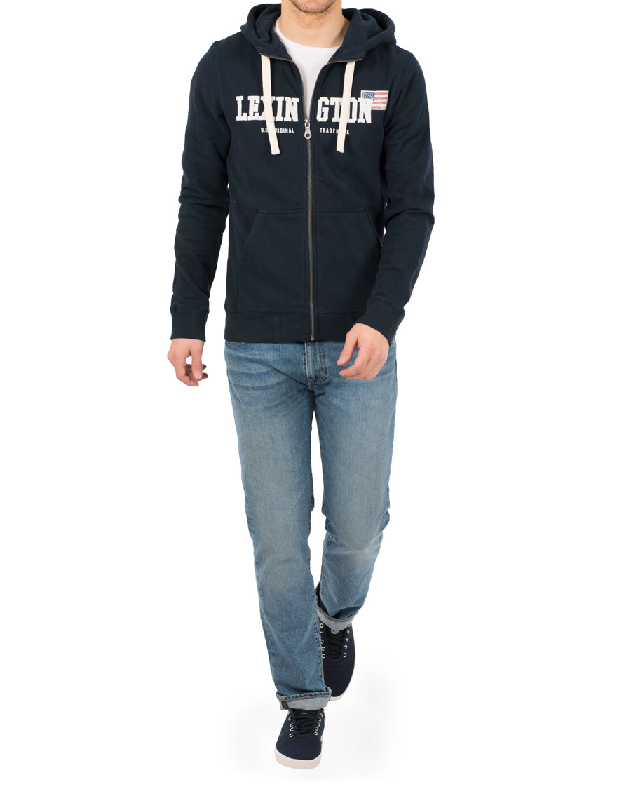 Heren | Truien | Lexington | Michael Full Zip Hoodie Deepest Blue