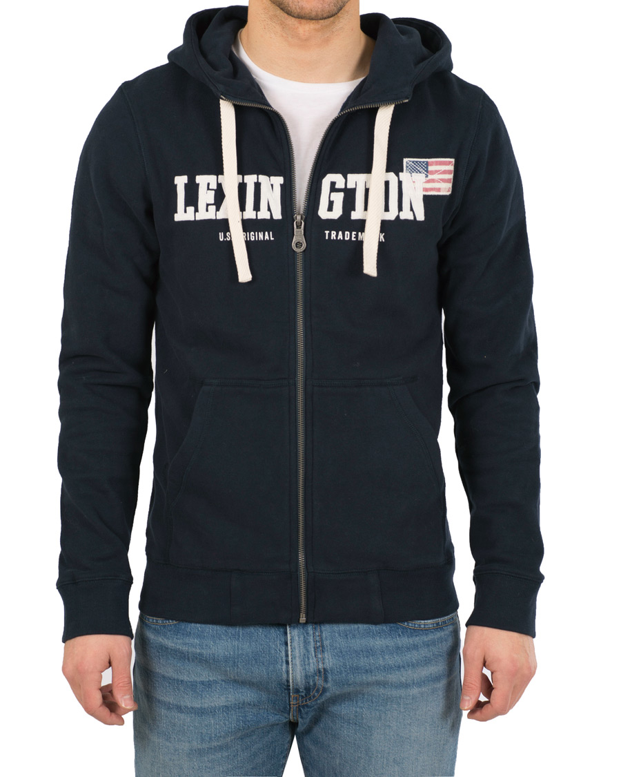 Heren | Truien | Lexington | Michael Full Zip Hoodie Deepest Blue