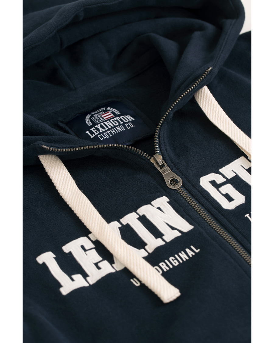 Heren | Truien | Lexington | Michael Full Zip Hoodie Deepest Blue