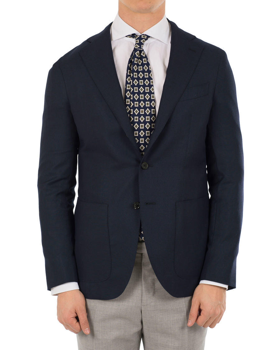 Heren | Blazers | Caruso | Structure Wool Blazer Navy