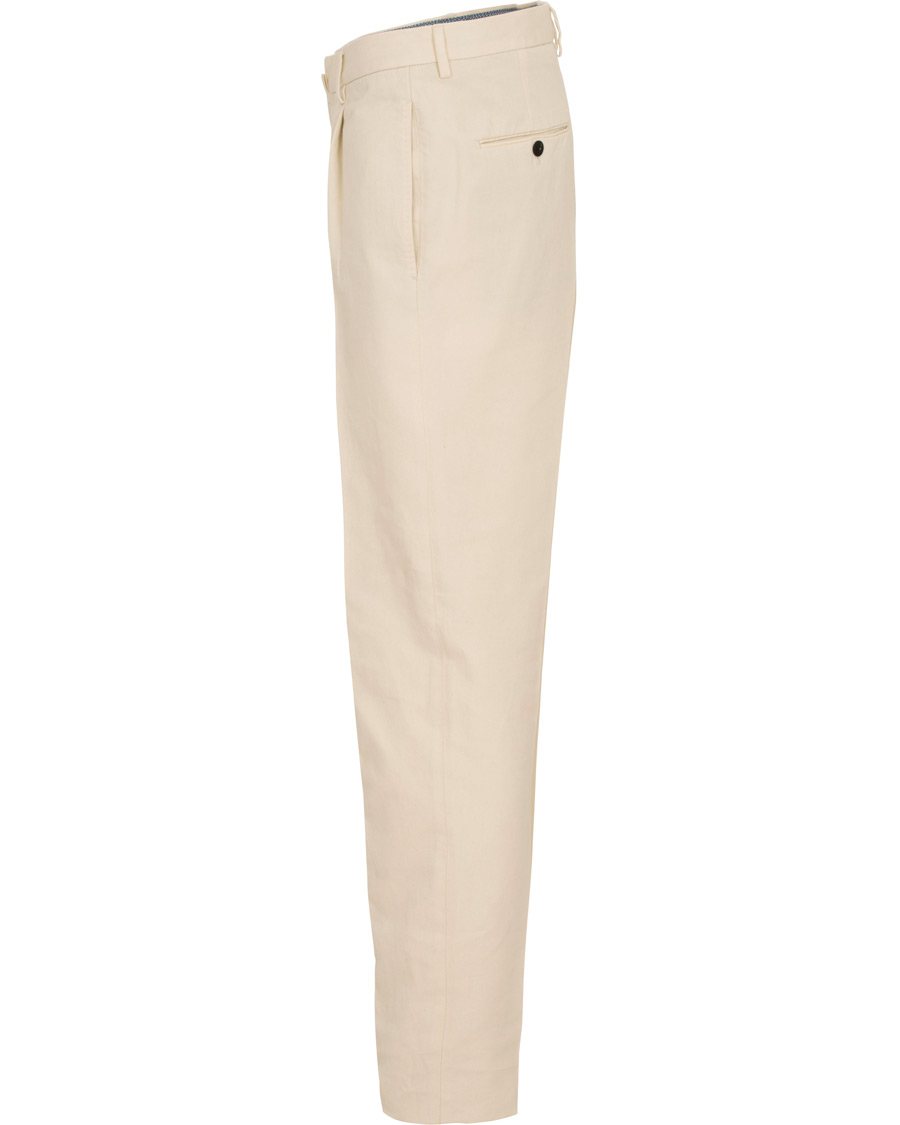 Heren | Broeken | Incotex | Carrot Fit Single Pleated Trousers Off White