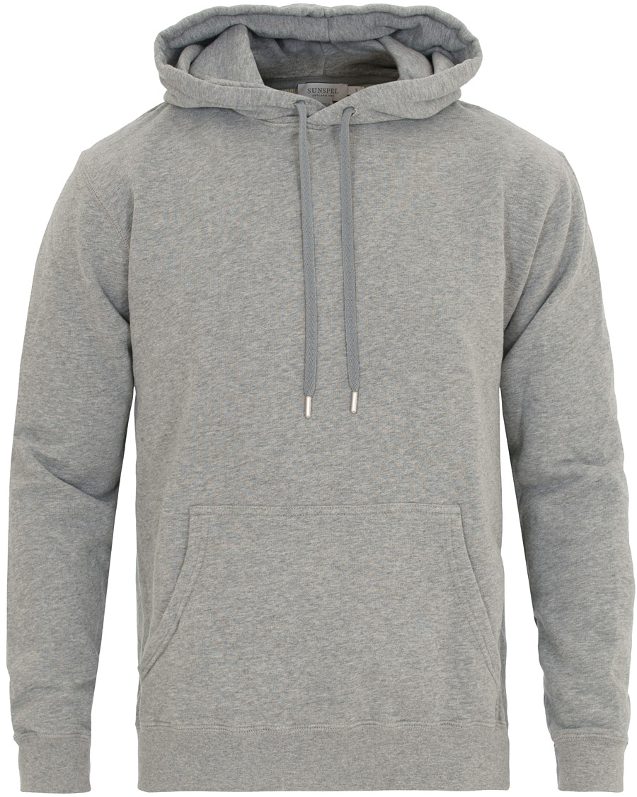 Heren | Truien | Sunspel | Loopback Hoodie Light Grey